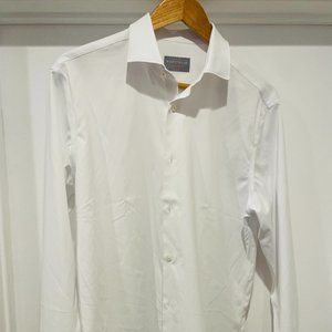 Perry Ellis Portfolio Tech+ White Slim Fit Dress Shirt 15.5 x 32/33